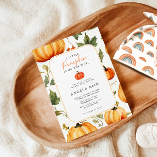 Sweet A Little Pumpkin Autumn Blätter Baby Dusche Einladung