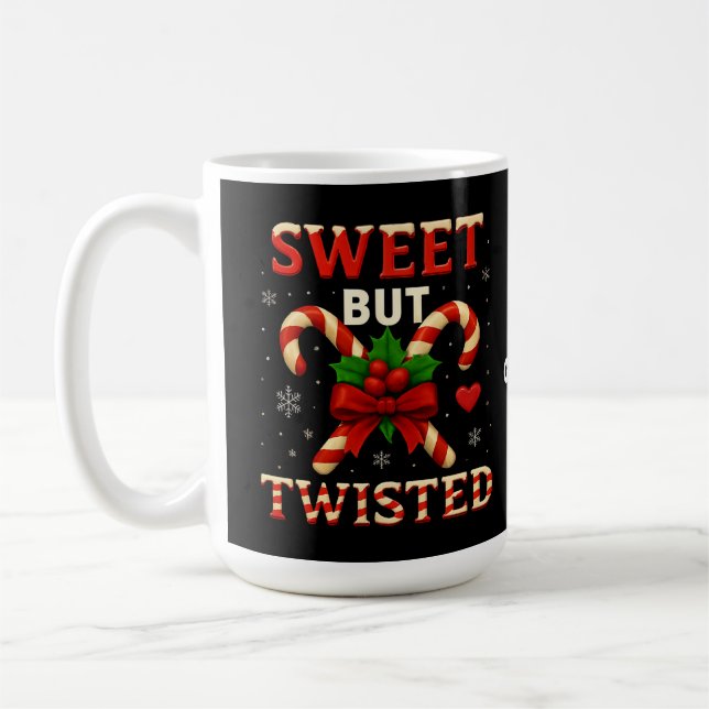 Sweet aber gefickt Candy Cane Weihnachtsgeschenk Kaffeetasse (Links)