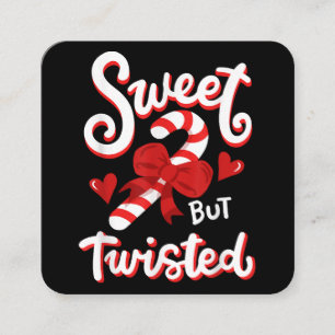 Sweet aber gefickt Funny Weihnachts Candy Cane Xma Quadratische Visitenkarte