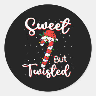 Sweet aber gefickt Funny Weihnachts Candy Cane Xma Runder Aufkleber