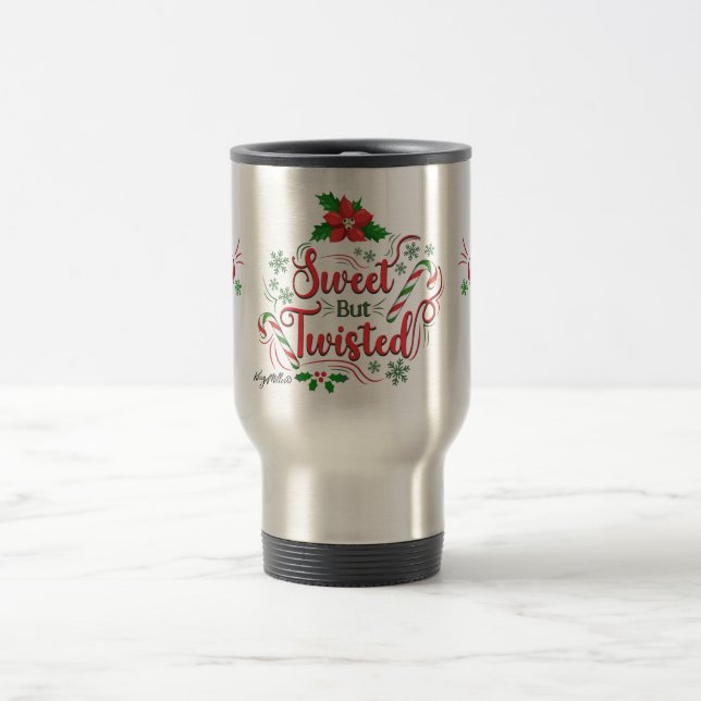 Sweet, aber zwiespältig Weihnachtsreise Mug Reisebecher (Mittel)