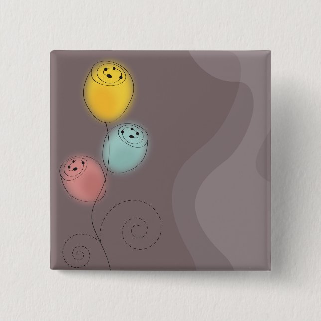 Sweet Abstract Flowers Button (Vorderseite)