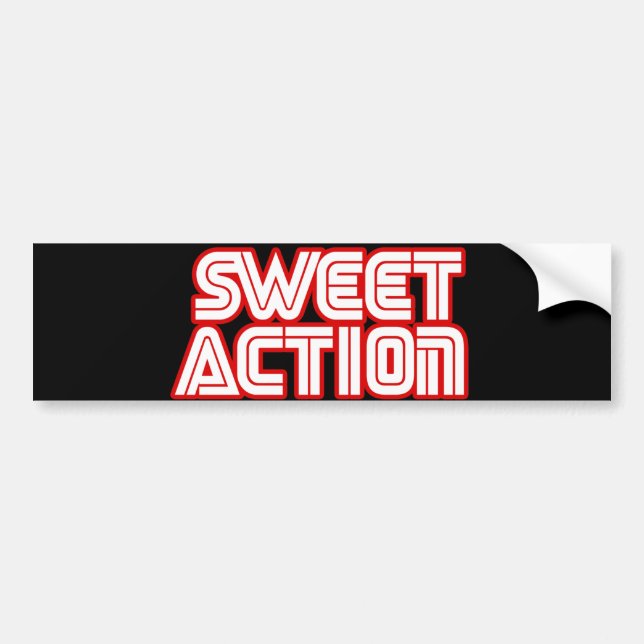 Sweet Action Uni Retro 80er Spaß Autoaufkleber (Vorne)