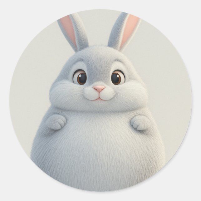 Sweet Adorable Cartoon Bunny Sticker (Vorderseite)