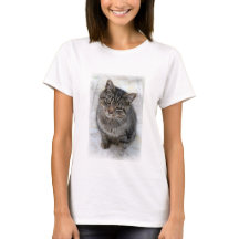 Sweet Adorable Cat Crew Neck T - Shirt