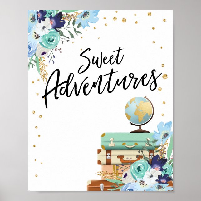 Sweet Adventures signalisiert Reisedusche Dessertt Poster (Vorne)