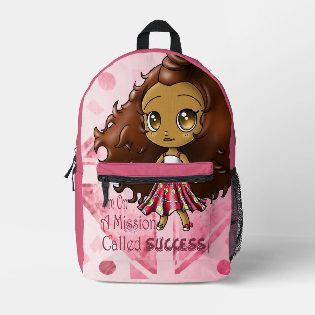 Sweet African American Girl Bedruckter Rucksack (Vorderseite)