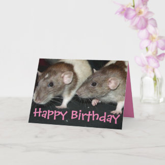 Sweet agouti hooded Girl Ratten Geburtstagskarte Karte