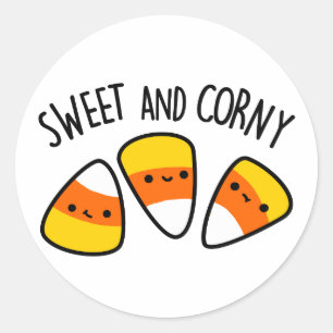 Sweet and Corny Funny Mais Kernels Pub Runder Aufkleber