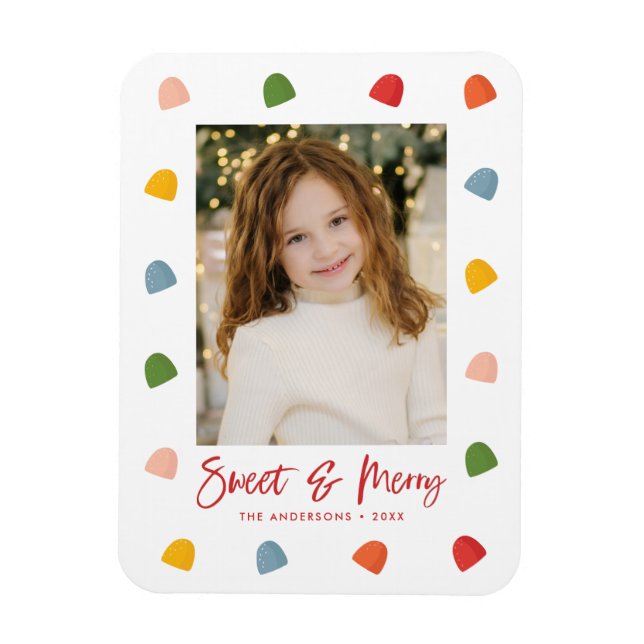 Sweet and Merry Gumdrops Foto Magnet (Vertikal)
