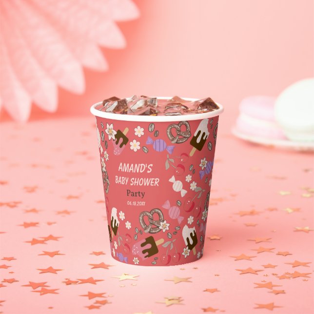 Sweet and Salty Baby Shower Red Pappbecher (Insitu)