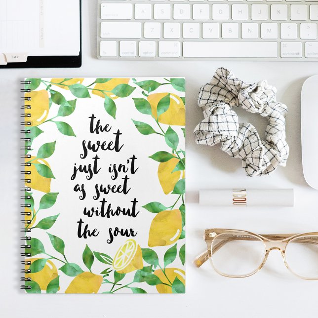 Sweet and Sour Lemon Quote Notebook Notizblock (Von Creator hochgeladen)