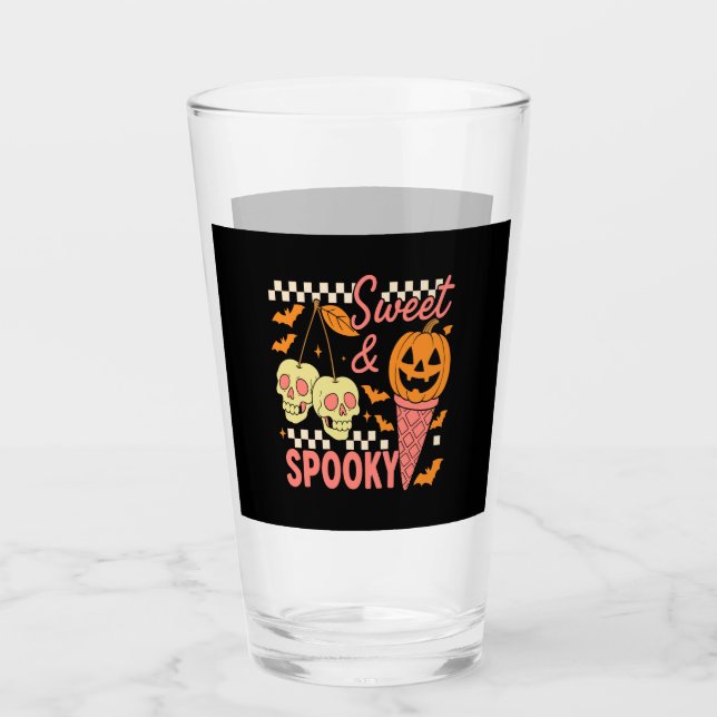 Sweet and Spooky Cute Halloween Glas (Vorderseite)
