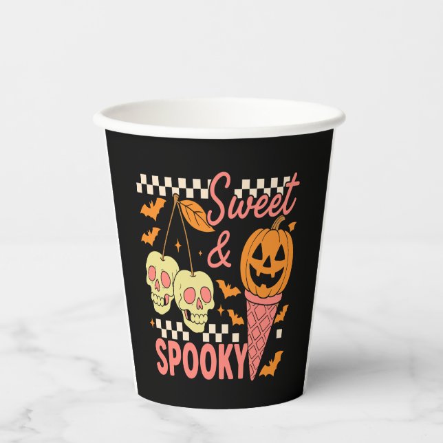 Sweet and Spooky Niedlich Halloween Pappbecher (Vorderseite)
