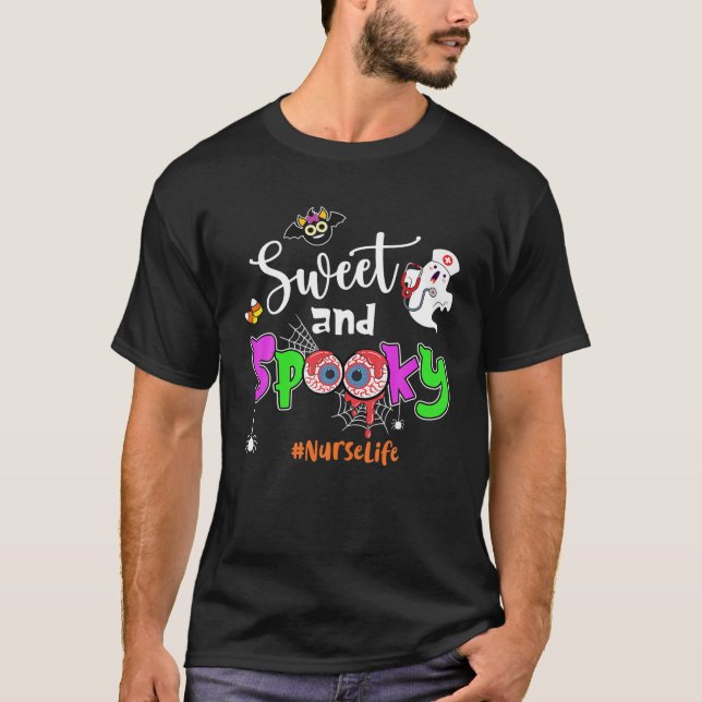 Sweet and Spooky Nurse Life Stethoscope Halloween T-Shirt (Vorderseite)