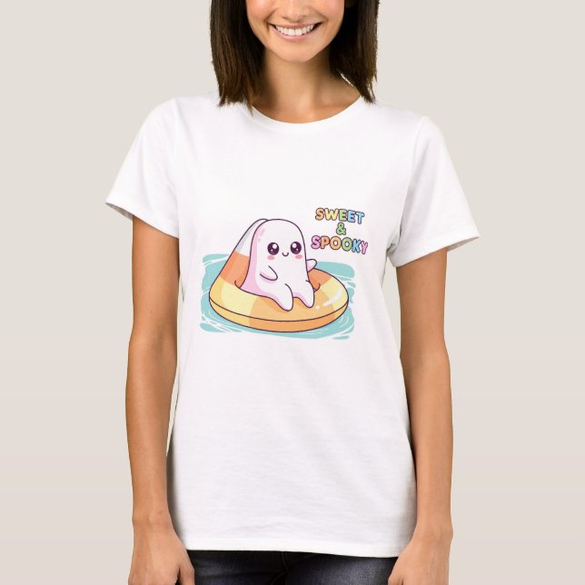 Sweet and Spooky Pastel Ghost T-Shirt (Vorderseite)