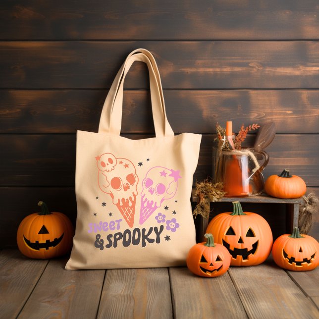 Sweet and Spooky Retro Groovy Halloween Tragetasche (Von Creator hochgeladen)