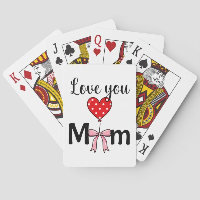 Sweet and stylish “Love You Mom” Spielkarten (Rückseite)