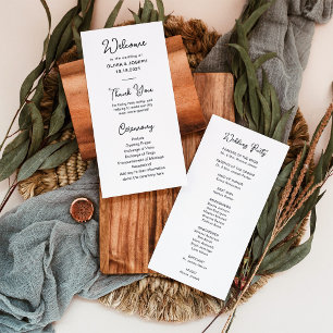 Sweet and Whimsical Black and White   Hochzeit Programm