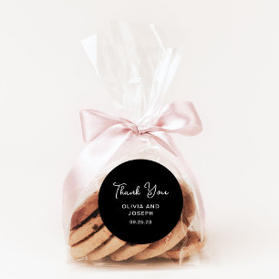 Sweet and Whimsical Black   Hochzeit Danke Runder Aufkleber