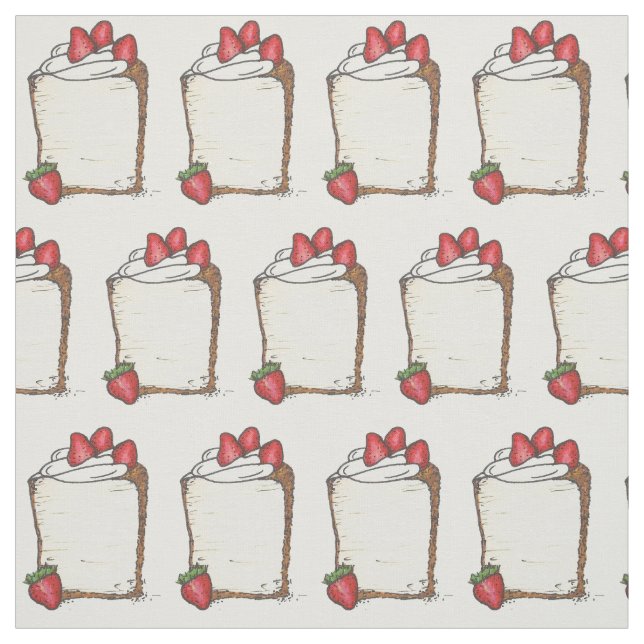 Sweet Angel Food Angelfood Cake Slice Erdbeeren Stoff (Muster)