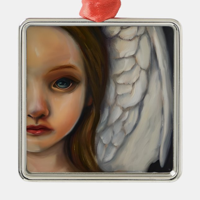 Sweet Angel Girl Ornament Aus Metall (Vorne)