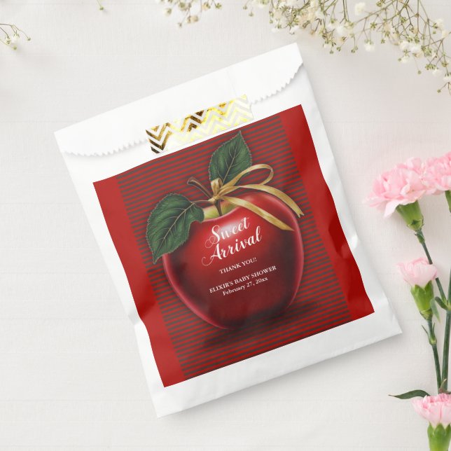 Sweet Ankunft Red Apple Baby Dusche Geschenktütchen (Versiegelt)