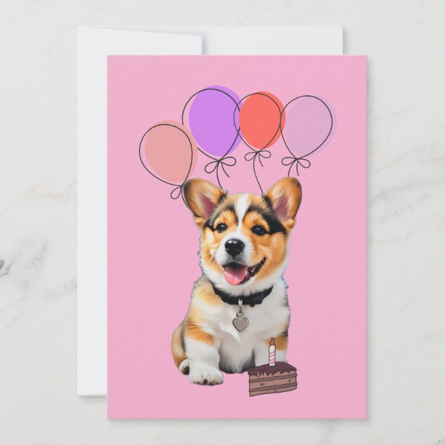 Sweet Appreciation Adorable Fun Corgi Birthday  Dankeskarte (Vorderseite)