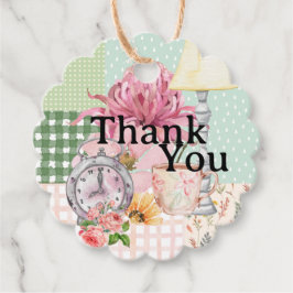 Sweet Aquarell Collage Vielen Dank für Ihre Blumen Geschenkanhänger