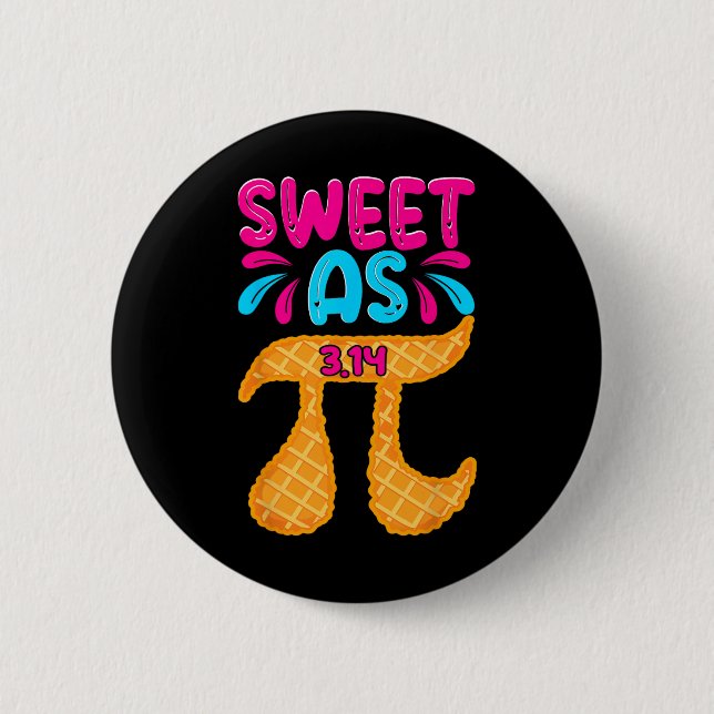 Sweet As 3.14 Pie Funny Pi Day Mathe Teacher Boys  Button (Vorderseite)