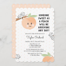 Sweet as a Peach Baby Shower Einladungen