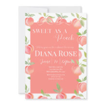 Sweet as a Peach Baby Shower Invitation