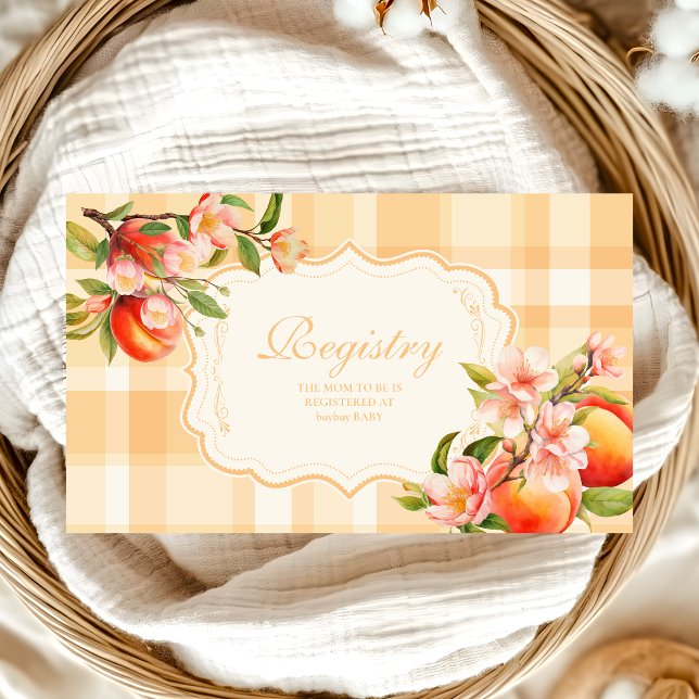 Sweet as a Peach Baby Shower Registry Begleitkarte (Von Creator hochgeladen)
