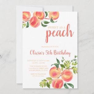 Sweet as a Peach Birthday Einladung