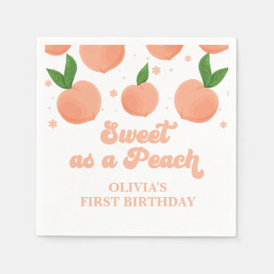 Sweet as a Peach Birthday Napkins Serviette