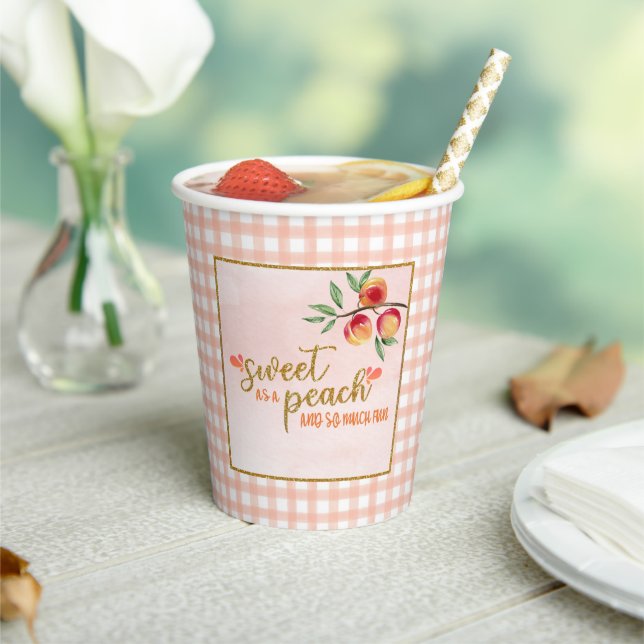 Sweet as a Peach Birthday Paper Cups Pappbecher (In Situ)