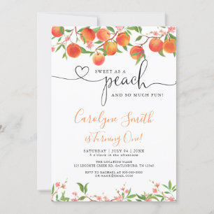 Sweet as a Peach Birthday Party Einladung