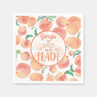 Sweet as a Peach Birthday Party Napkins Serviette