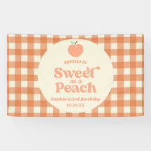 Sweet As A Peach Fruit Pink Orange Birthday Party