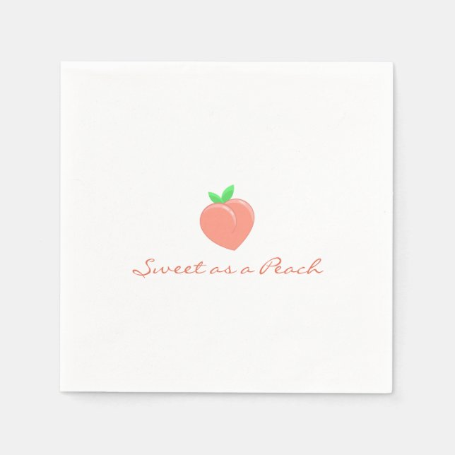 Sweet as a Peach Girly Birthday Serviette (Vorderseite)