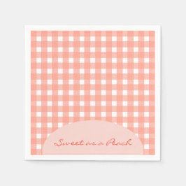 Sweet as a Peach Kariert Birthday Serviette