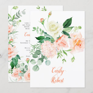 Sweet as a Peach Rose Hochzeit Einladung