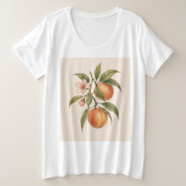 Sweet as a Peach | Vintage Peach Botanical Design Große Größe T-Shirt