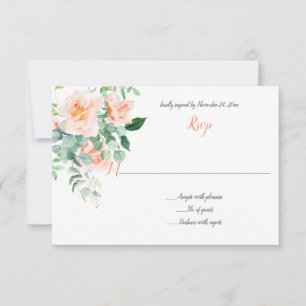 Sweet as a Peach Wassercolor Peach Rose UAWG RSVP Karte