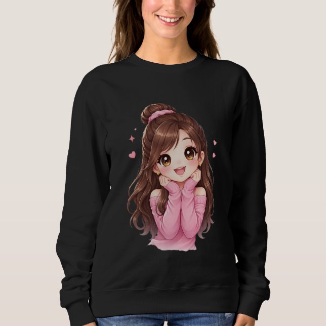 Sweet as a Pink Dream Little Heart Full of Joy Blu Sweatshirt (Vorderseite)