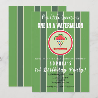 Sweet as a Watermelon - First Birthday Invitation Einladung