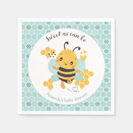Sweet as Can Bee Baby Boy Baby Shower Serviette