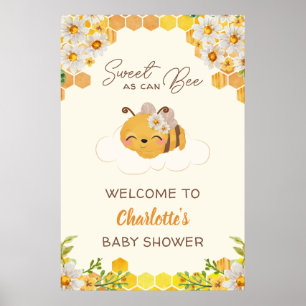 Sweet as Can Bee Baby Dusche Blumenwabe Poster