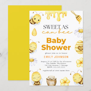 Sweet as Can Bee Baby Dusche Einladung
