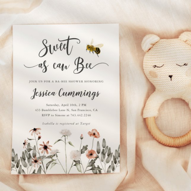 Sweet as Can Bee Baby Dusche Einladung (Von Creator hochgeladen)
